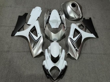 Buy 2007-2008 Suzuki GSXR 1000 Motorcycle Fairings - White Silver Black UK