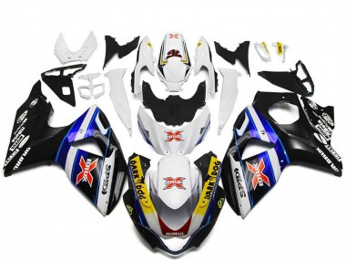 Buy 2009-2016 Suzuki GSXR 1000 Motorcycle Fairings - White Blue Black SPIDI Dark Dog UK