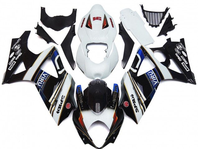 2007-2008 Suzuki GSXR 1000 Motorcycle Fairings - White Blue Red Black Viru UK