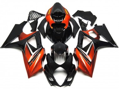 Buy 2007-2008 Suzuki GSXR 1000 Motorcycle Fairings - Glossy Black Orange UK