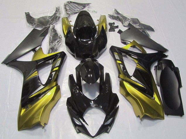 2007-2008 Suzuki GSXR 1000 Motorcycle Fairings - Glossy Black Yellow UK