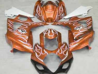 Buy 2007-2008 Suzuki GSXR 1000 Motorcycle Fairings - Orange White Flame UK
