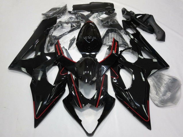 2005-2006 Suzuki GSXR 1000 Motorcycle Fairings - Glossy Black Red UK