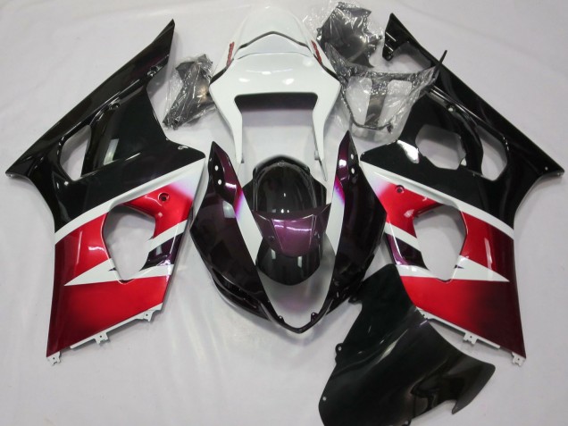 2003-2004 Suzuki GSXR 1000 Motorcycle Fairings - Red White Glossy Black UK