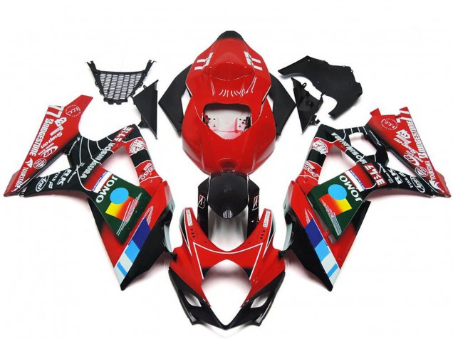 2007-2008 Suzuki GSXR 1000 Motorcycle Fairings - Red Black Blue White Yellow UK