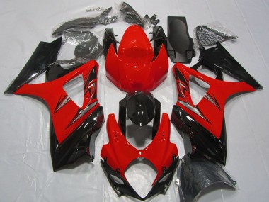Buy 2007-2008 Suzuki GSXR 1000 Motorcycle Fairings - Red Glossy Black UK