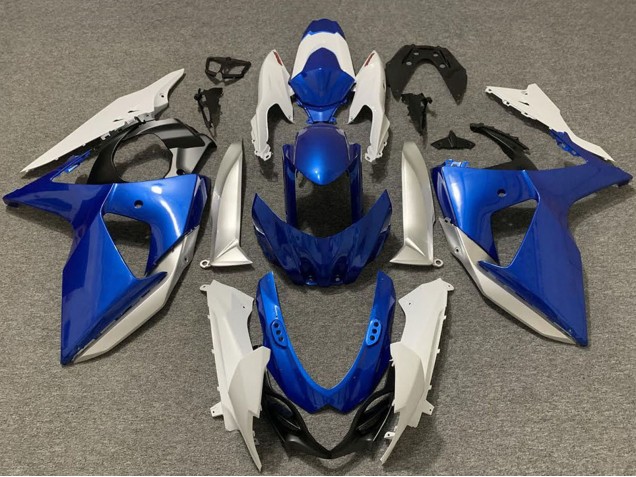 2009-2016 Suzuki GSXR 1000 Motorcycle Fairings - White Silver Blue UK