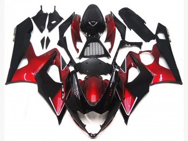 Buy 2005-2006 Suzuki GSXR 1000 Motorcycle Fairings - Candy Red Glossy Black UK