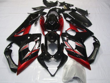 Buy 2005-2006 Suzuki GSXR 1000 Motorcycle Fairings - Glossy Black Red Flare UK