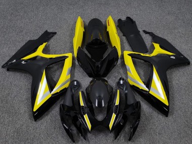 Buy 2006-2007 Suzuki GSXR 600 / GSXR 750 Motorcycle Fairings - Glossy Black Yellow Silver OEM Style UK
