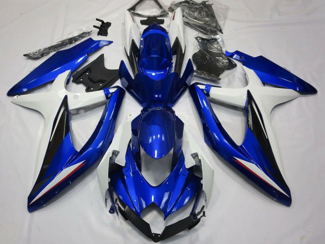 2008-2010 Suzuki GSXR 600 / GSXR 750 Motorcycle Fairings - White Blue Black UK