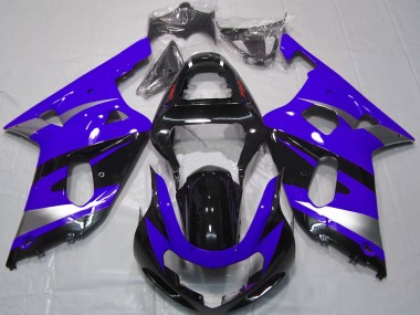 Buy 2001-2003 Suzuki GSXR 600 / GSXR 750 Motorcycle Fairings - Blue Silver Glossy Black OEM Style UK
