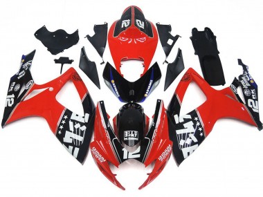 Buy 2006-2007 Suzuki GSXR 600 / GSXR 750 Motorcycle Fairings - Red Glossy Black White UK
