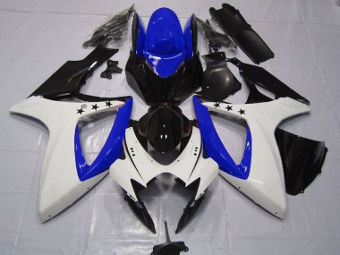 Buy 2006-2007 Suzuki GSXR 600 / GSXR 750 Motorcycle Fairings - White Blue Glossy Black Star UK