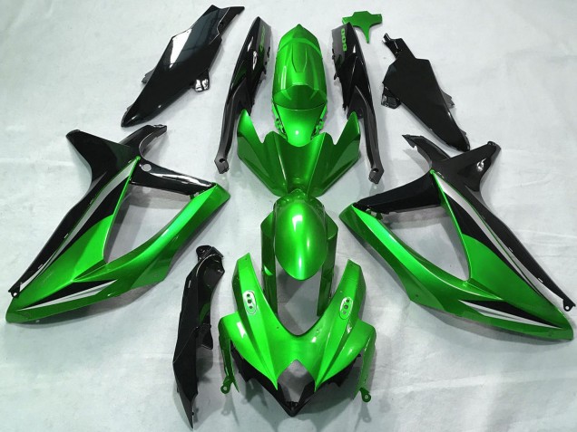 2008-2010 Suzuki GSXR 600 / GSXR 750 Motorcycle Fairings - Green Silver Glossy Black UK