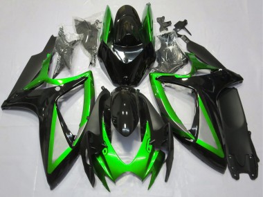 Buy 2006-2007 Suzuki GSXR 600 / GSXR 750 Motorcycle Fairing - Green Glossy Black Matte Black UK
