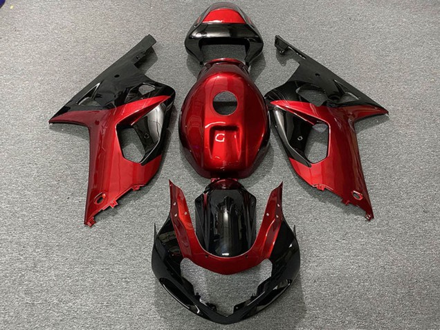 2001-2003 Suzuki GSXR 600 / GSXR 750 Motorcycle Fairings - Red Glossy Black UK