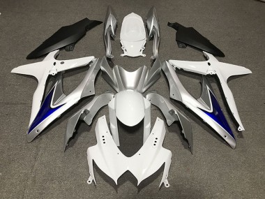 Buy 2008-2010 Suzuki GSXR 600 / GSXR 750 Motorcycle Fairings - White Silver Blue Matte Black UK