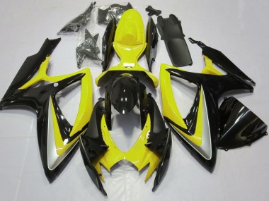 Buy 2006-2007 Suzuki GSXR 600 / GSXR 750 Motorcycle Fairings - Yellow Glossy Black UK