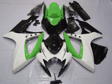 Buy 2006-2007 Suzuki GSXR 600 / GSXR 750 Motorcycle Fairings - Green White Glossy Black Star UK