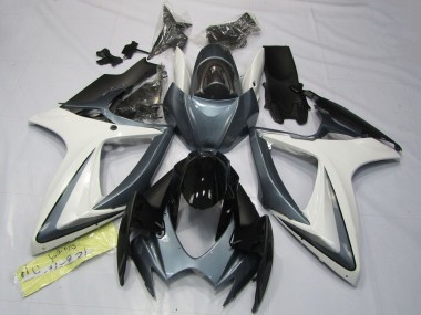 Buy 2006-2007 Suzuki GSXR 600 / GSXR 750 Motorcycle Fairings - White Grey Glossy Black UK