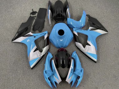 Buy 2006-2007 Suzuki GSXR 600 / GSXR 750 Motorcycle Fairings - Light Blue White Glossy Black UK