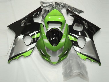 Buy 2004-2005 Suzuki GSXR 600 / GSXR 750 Motorcycle Fairings - Green Silver Glossy Black UK