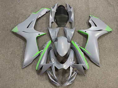 Buy 2011-2024 Suzuki GSXR 600 / GSXR 750 Motorcycle Fairings - Matte Nardo Grey Green Accents UK