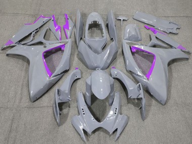 Buy 2006-2007 Suzuki GSXR 600 / GSXR 750 Motorcycle Fairings - Nardo Grey and Purple Trim UK