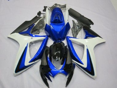 Buy 2006-2007 Suzuki GSXR 600 / GSXR 750 Motorcycle Fairings - White Blue Glossy Black OEM Style UK
