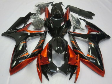 Buy 2006-2007 Suzuki GSXR 600 / GSXR 750 Motorcycle Fairings - Orange Glossy Black UK