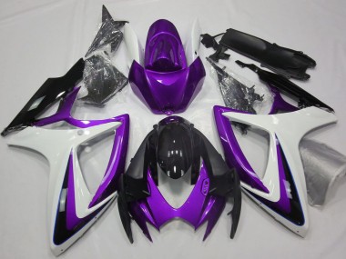 Buy 2006-2007 Suzuki GSXR 600 / GSXR 750 Motorcycle Fairings - Purple White Glossy Black UK