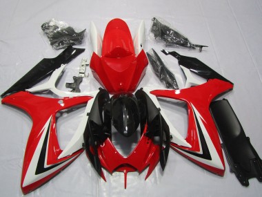 Buy 2006-2007 Suzuki GSXR 600 / GSXR 750 Motorcycle Fairings - White Red Glossy Black Stripe UK