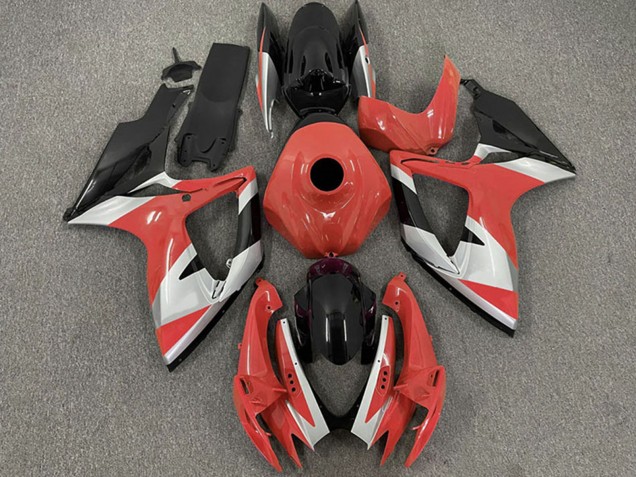 2006-2007 Suzuki GSXR 600 / GSXR 750 Motorcycle Fairings - Red Silver Black UK