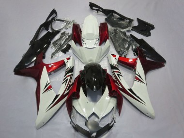 Buy 2008-2010 Suzuki GSXR 600 / GSXR 750 Motorcycle Fairings - White Red Glossy Black UK