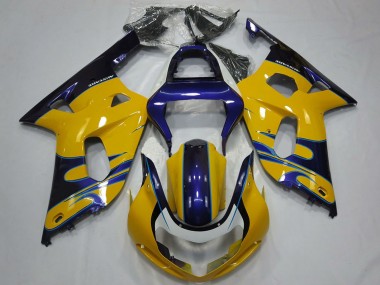 Buy 2001-2003 Suzuki GSXR 600 / GSXR 750 Motorcycle Fairings - Yellow Blue UK