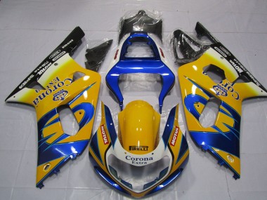 Buy 2001-2003 Suzuki GSXR 600 / GSXR 750 Motorcycle Fairings - Yellow Blue White Corona Motul UK