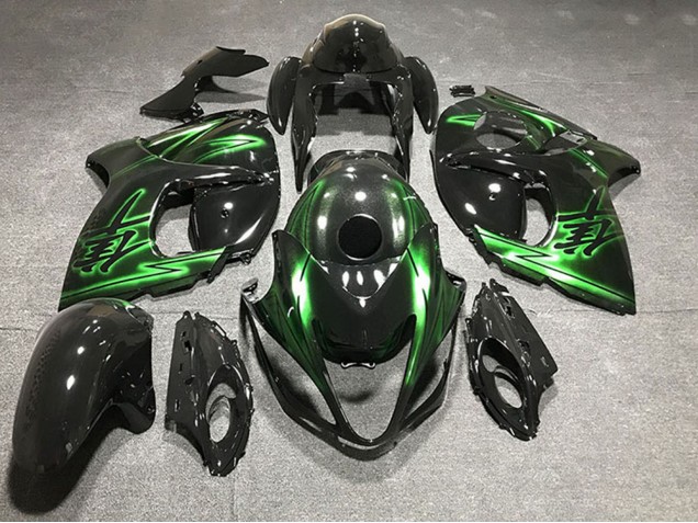 2008-2020 Suzuki GSXR 1300 Motorcycle Fairings - Glossy Black and Green UK