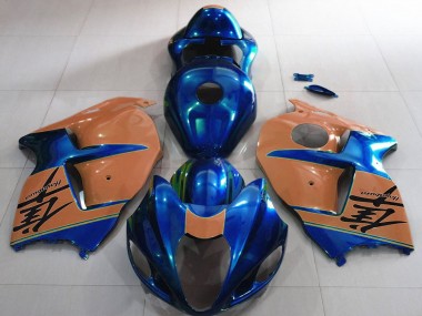 Buy 1996-2007 Suzuki GSXR 1300 Motorcycle Fairings - Glossy Blue and Desert Tan UK