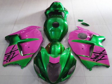 Buy 1996-2007 Suzuki GSXR 1300 Motorcycle Fairings - Glossy Green and Pink UK