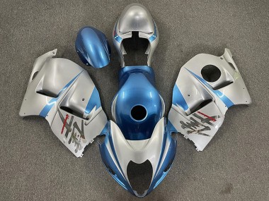 Buy 1996-2007 Suzuki GSXR 1300 Motorcycle Fairings - Glossy Light Blue and Silver UK
