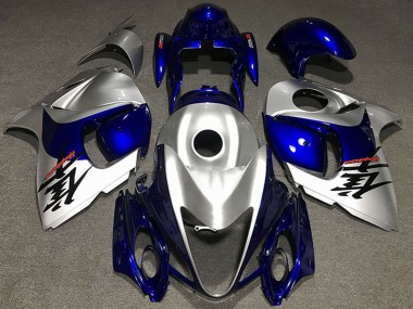 Buy 2008-2020 Suzuki GSXR 1300 Motorcycle Fairings - Glossy Silver and Blue UK