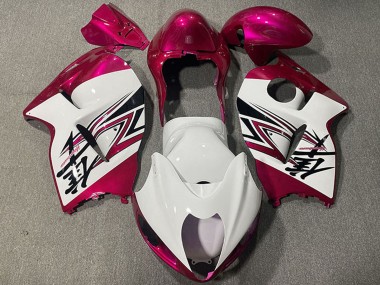 Buy 1996-2007 Suzuki GSXR 1300 Motorcycle Fairings - Glossy White Pink UK