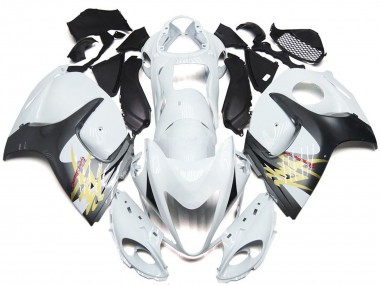 Buy 2008-2020 Suzuki GSXR 1300 Motorcycle Fairings - Glossy White with Silver Style UK