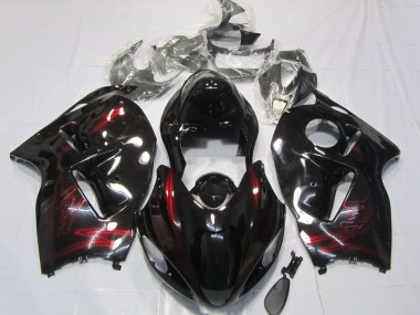 Buy 1996-2007 Suzuki GSXR 1300 Motorcycle Fairings - Red Glossy Black UK