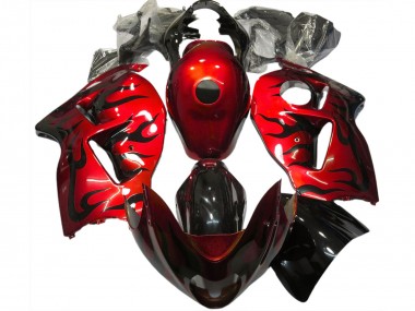 Buy 1996-2007 Suzuki GSXR 1300 Motorcycle Fairings - Red Black Flame UK