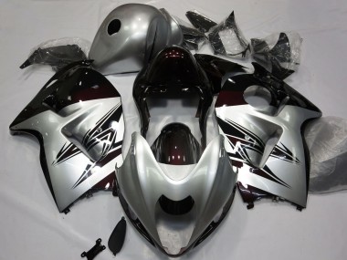 Buy 1996-2007 Suzuki GSXR 1300 Motorcycle Fairings - Silver Dark Red UK