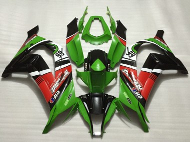 Buy 2011-2015 Kawasaki ZX10R Motorcycle Fairings - Green Red White Black Elf Motocard 66 UK