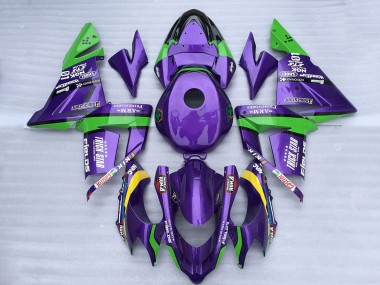 Buy 2004-2005 Kawasaki ZX10R Motorcycle Fairings - Green Purple Trick Star UK