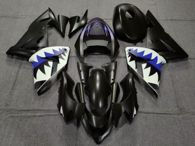Buy 2004-2005 Kawasaki ZX10R Motorcycle Fairings - Matte Black and Dark Blue Shark UK